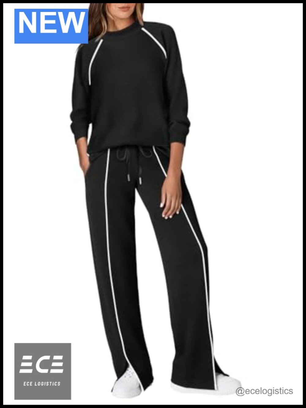 Women's 2 Piece Travel Set Mock Neck Top Pants Pockets Soft Stretch